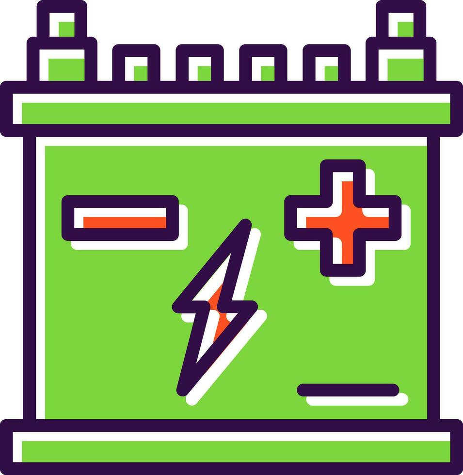 Car battery Vector Icon Design