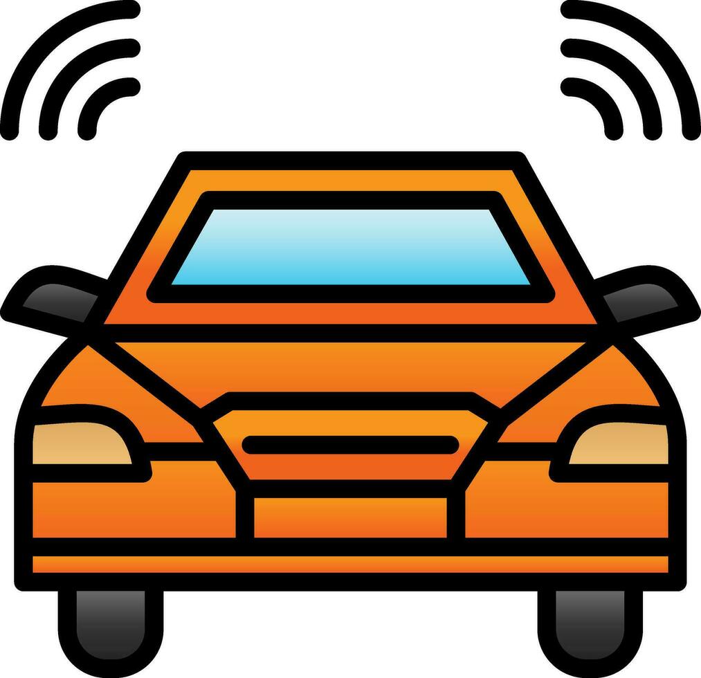 Autonomous car Vector Icon Design