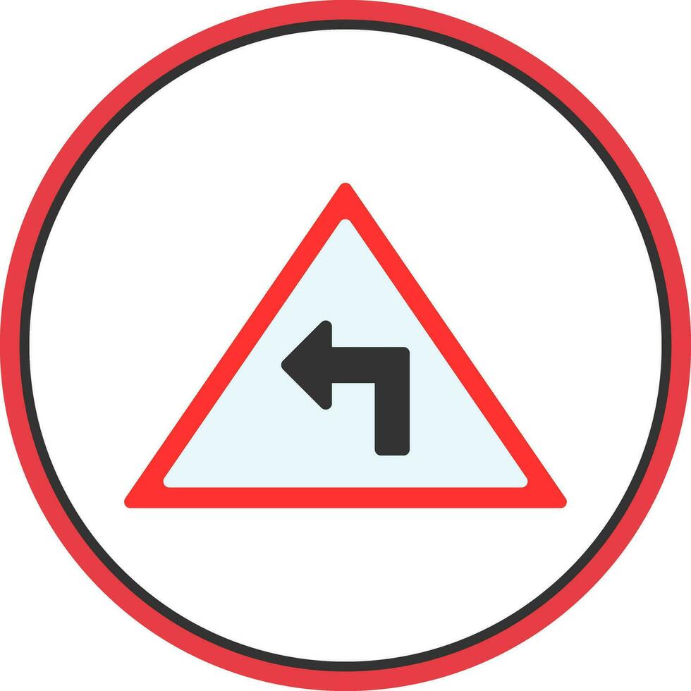 Left Turn Vector Icon Design