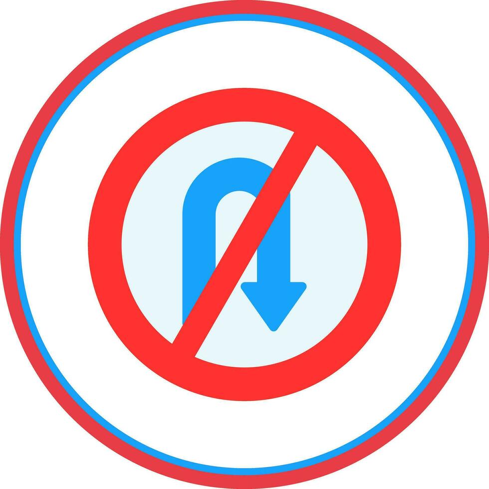 No Turn Vector Icon Design