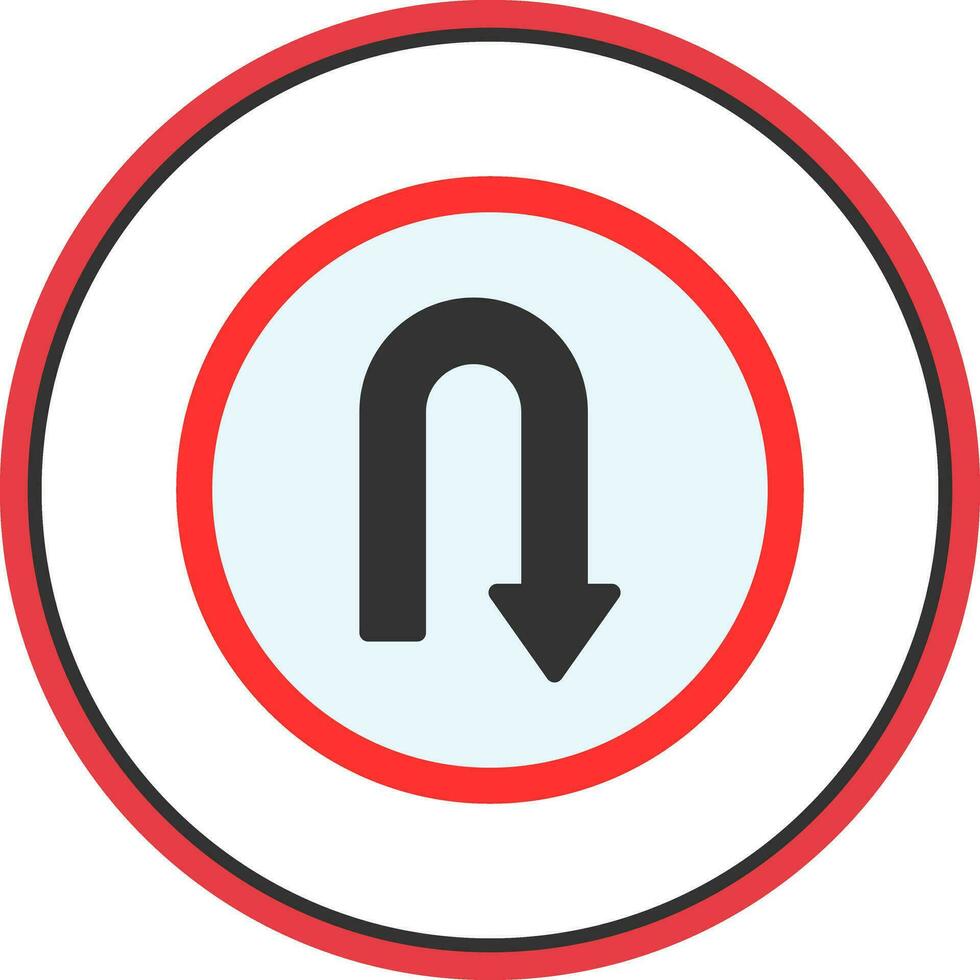 U Turn Vector Icon Design