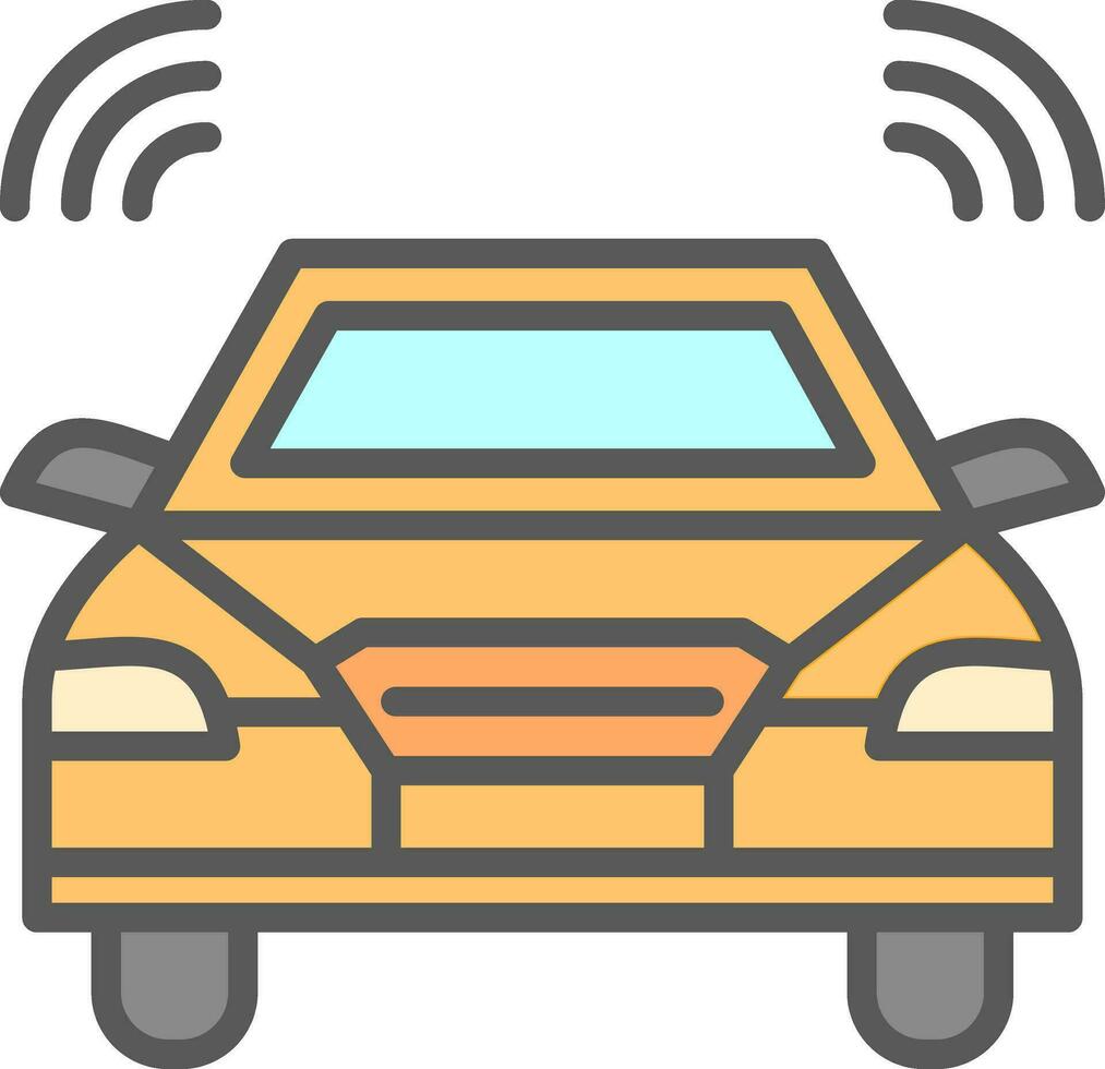 Autonomous car Vector Icon Design