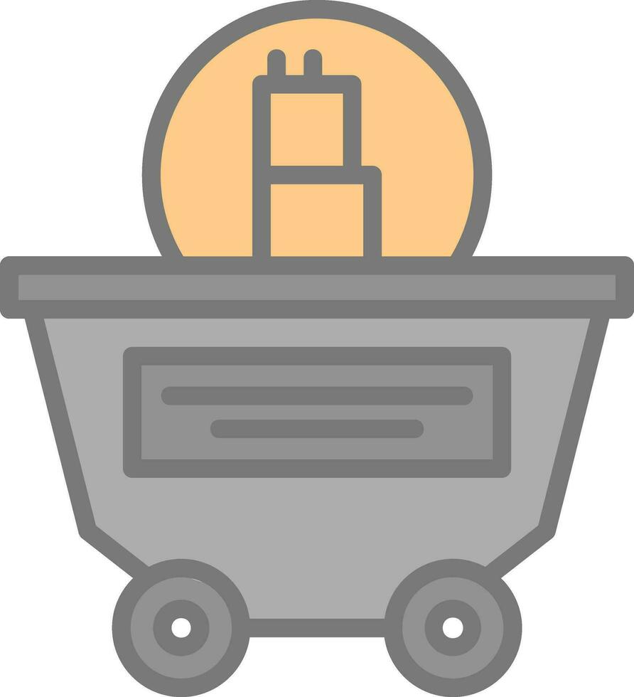 Mine cart Vector Icon Design