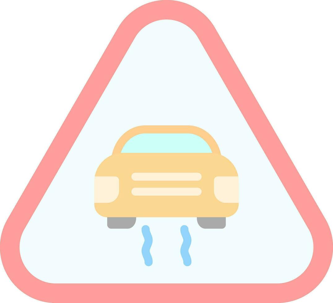 Slippery Road Vector Icon Design