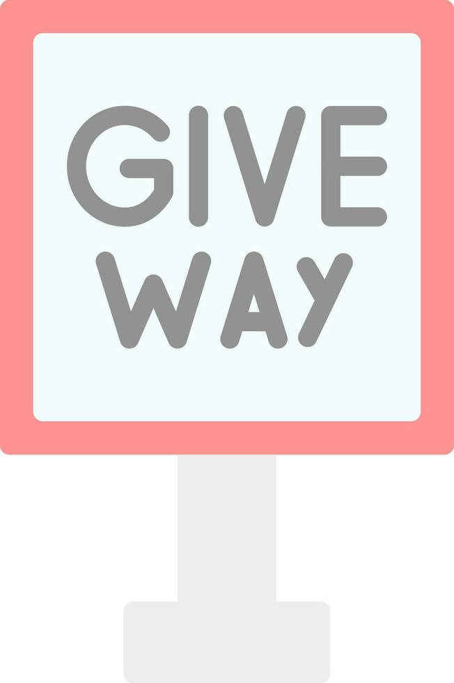Give Way Vector Icon Design