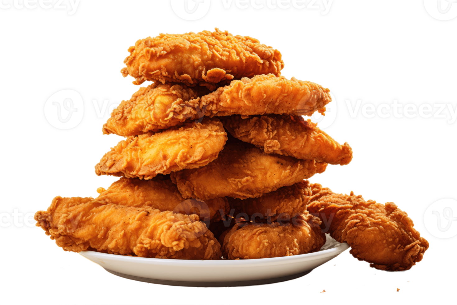 pile of fried chicken isolated AI Generative png