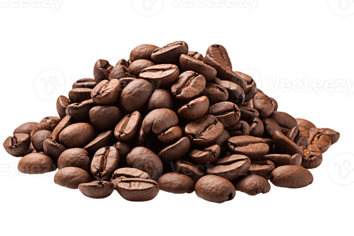 Heap of coffee beans isolated AI Generative png