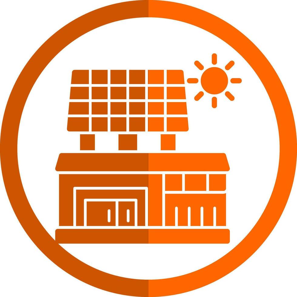 Solar house Vector Icon Design