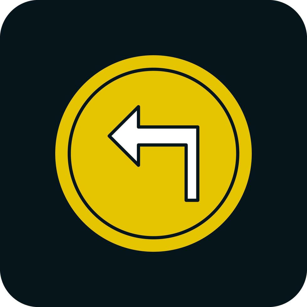 Turn Left Vector Icon Design