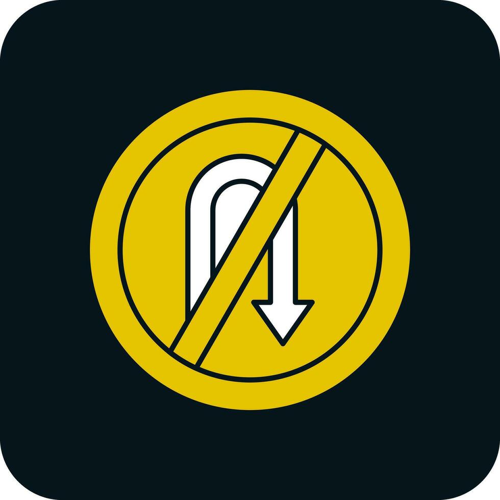 No Turn Vector Icon Design