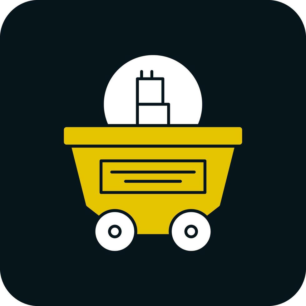 Mine cart Vector Icon Design