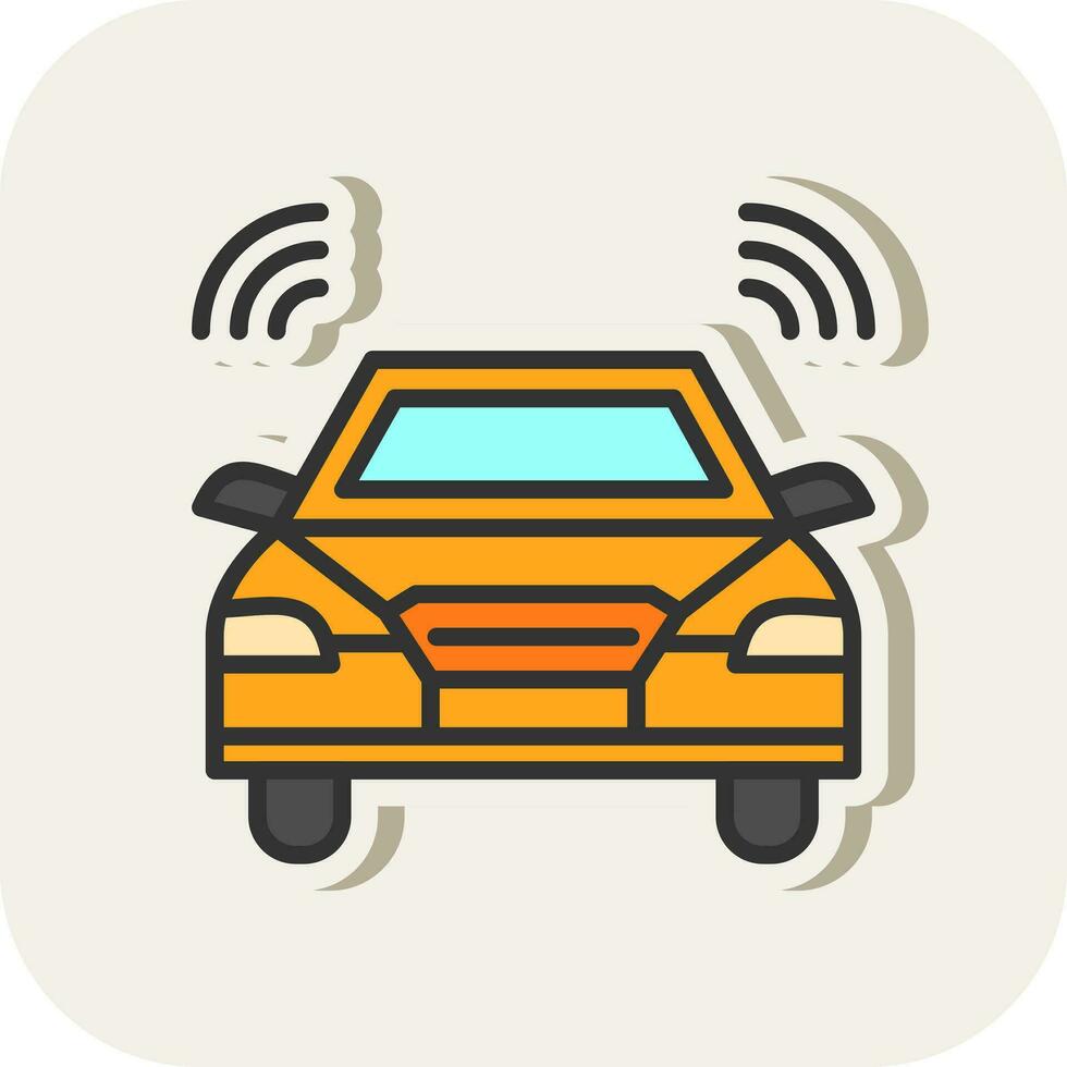 Autonomous car Vector Icon Design