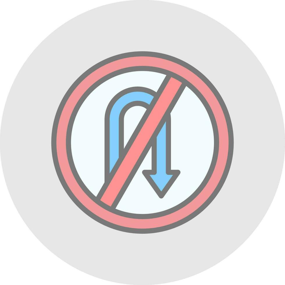 No Turn Vector Icon Design