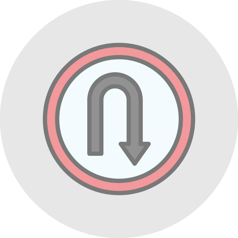 U Turn Vector Icon Design