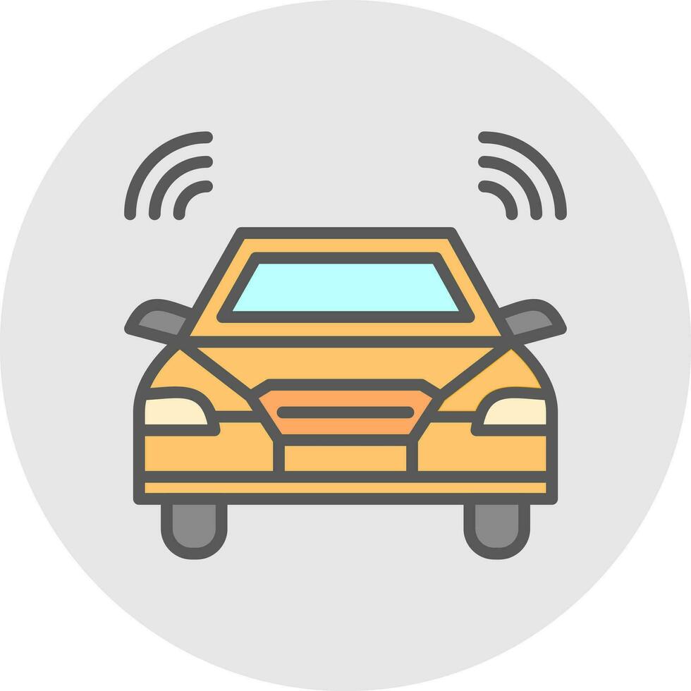 Autonomous car Vector Icon Design