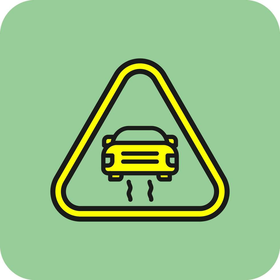 Slippery Road Vector Icon Design