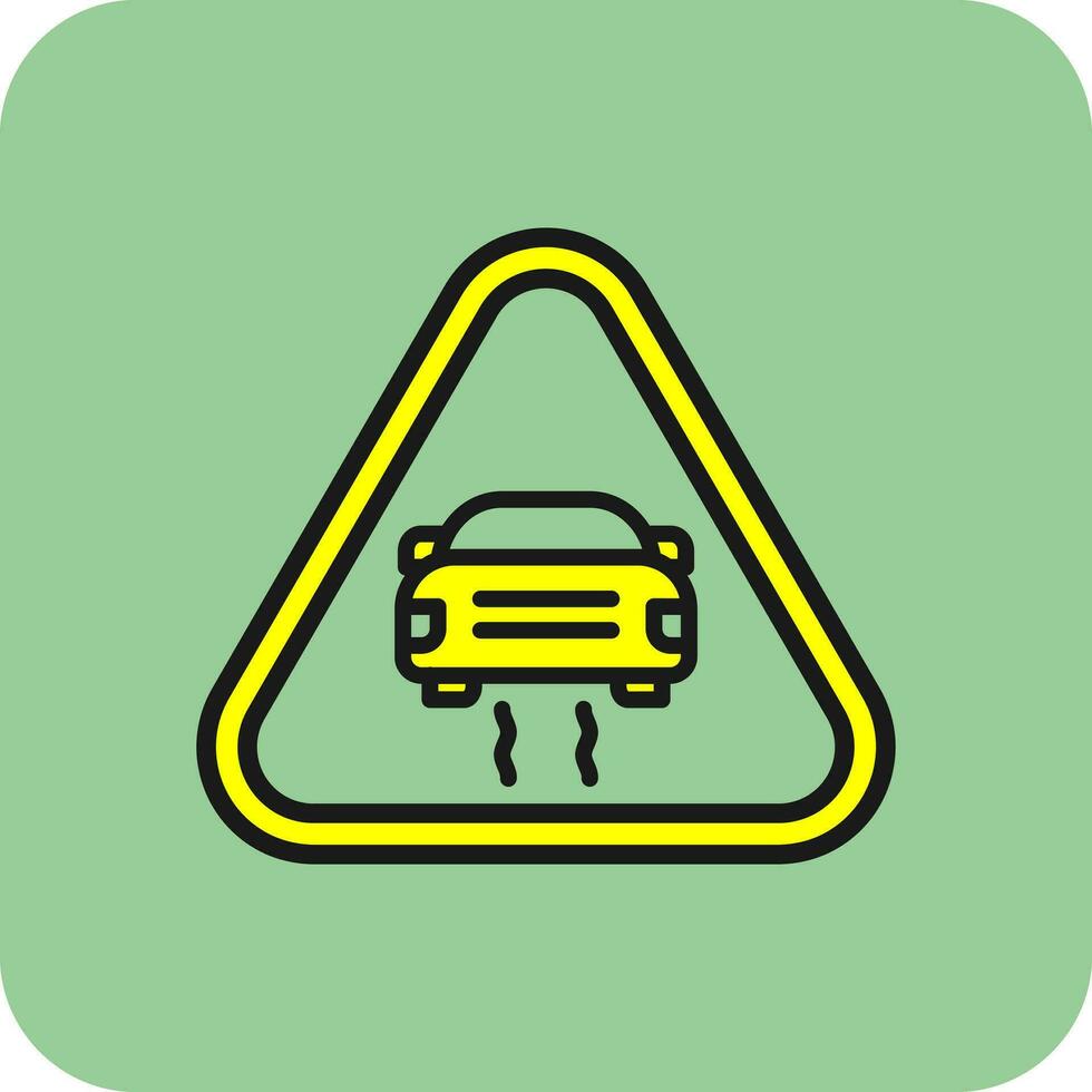 Slippery Road Vector Icon Design