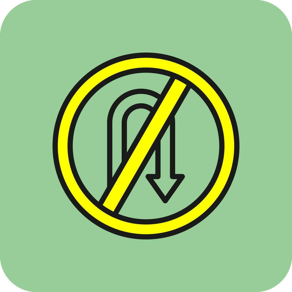 No Turn Vector Icon Design