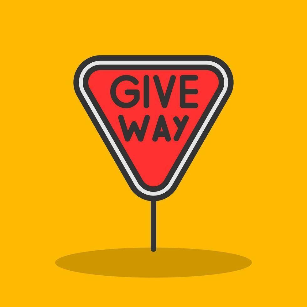 Give Way Vector Icon Design