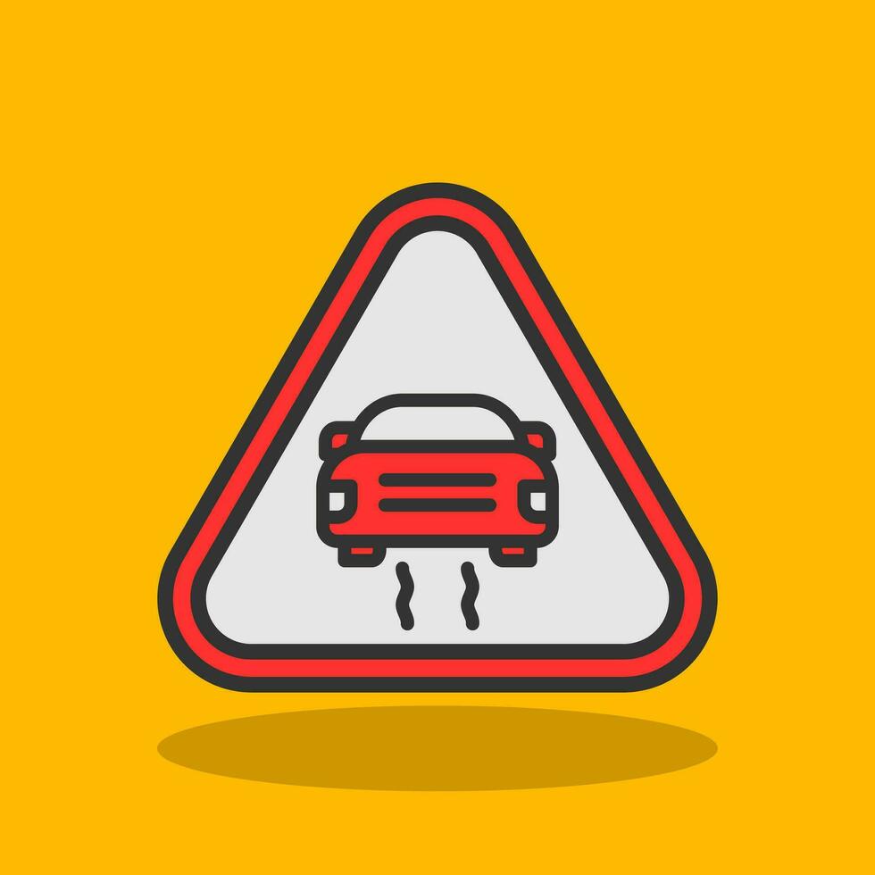 Slippery Road Vector Icon Design