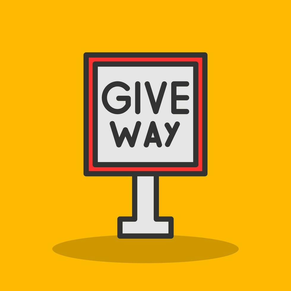 Give Way Vector Icon Design