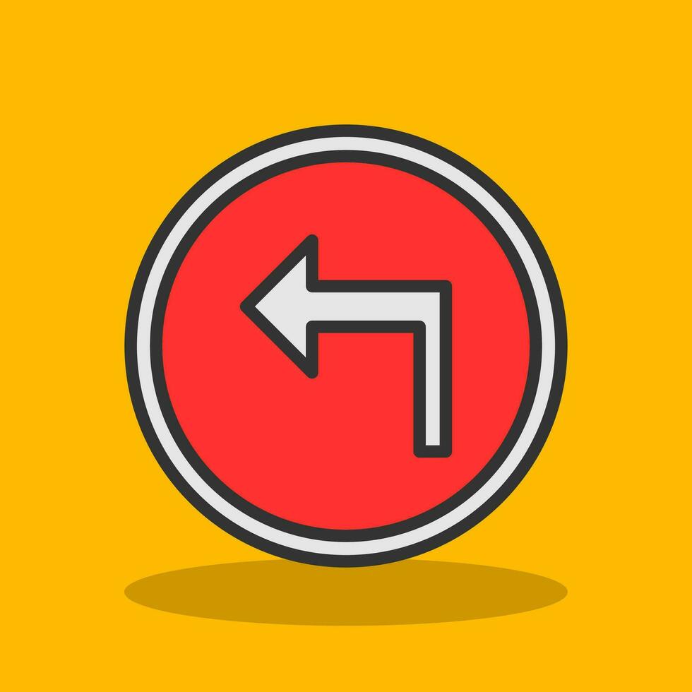 Turn Left Vector Icon Design