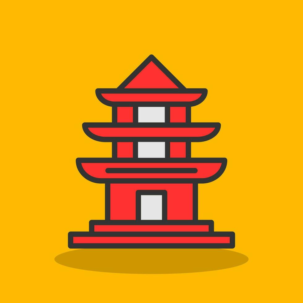Pagoda Vector Icon Design