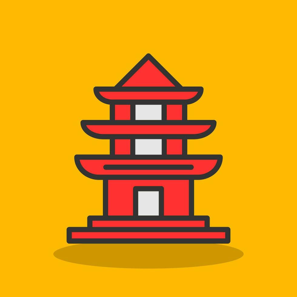 Pagoda Vector Icon Design