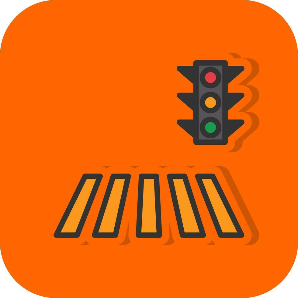 Zebra Crossing Vector Icon Design