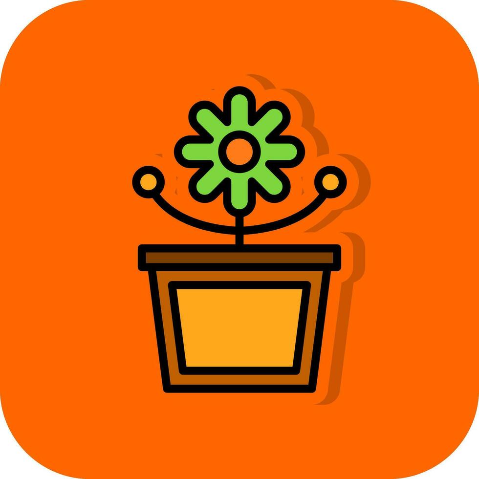 Flower Pot Vector Icon Design