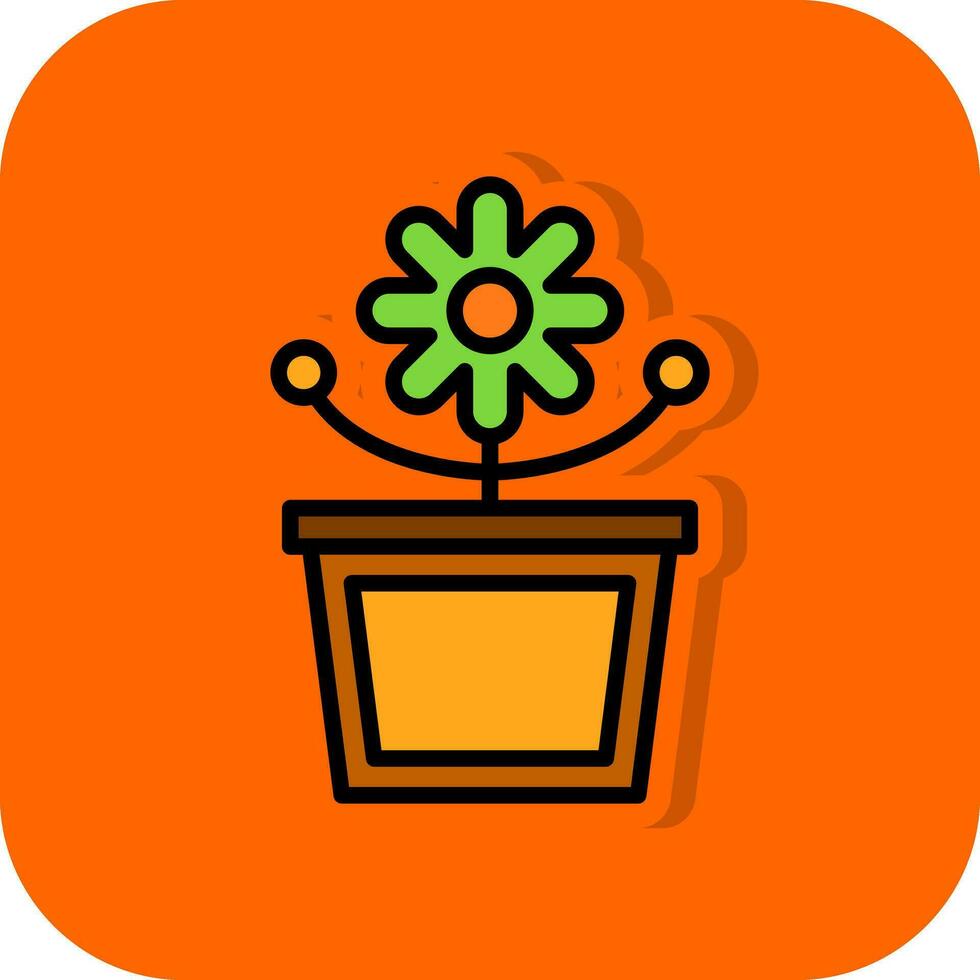 diseño de icono de vector de maceta de flores