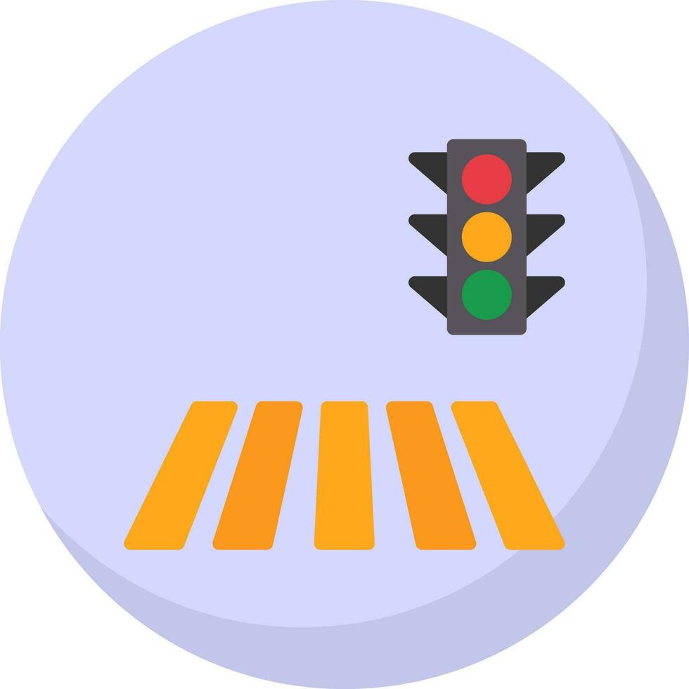 Zebra Crossing Vector Icon Design