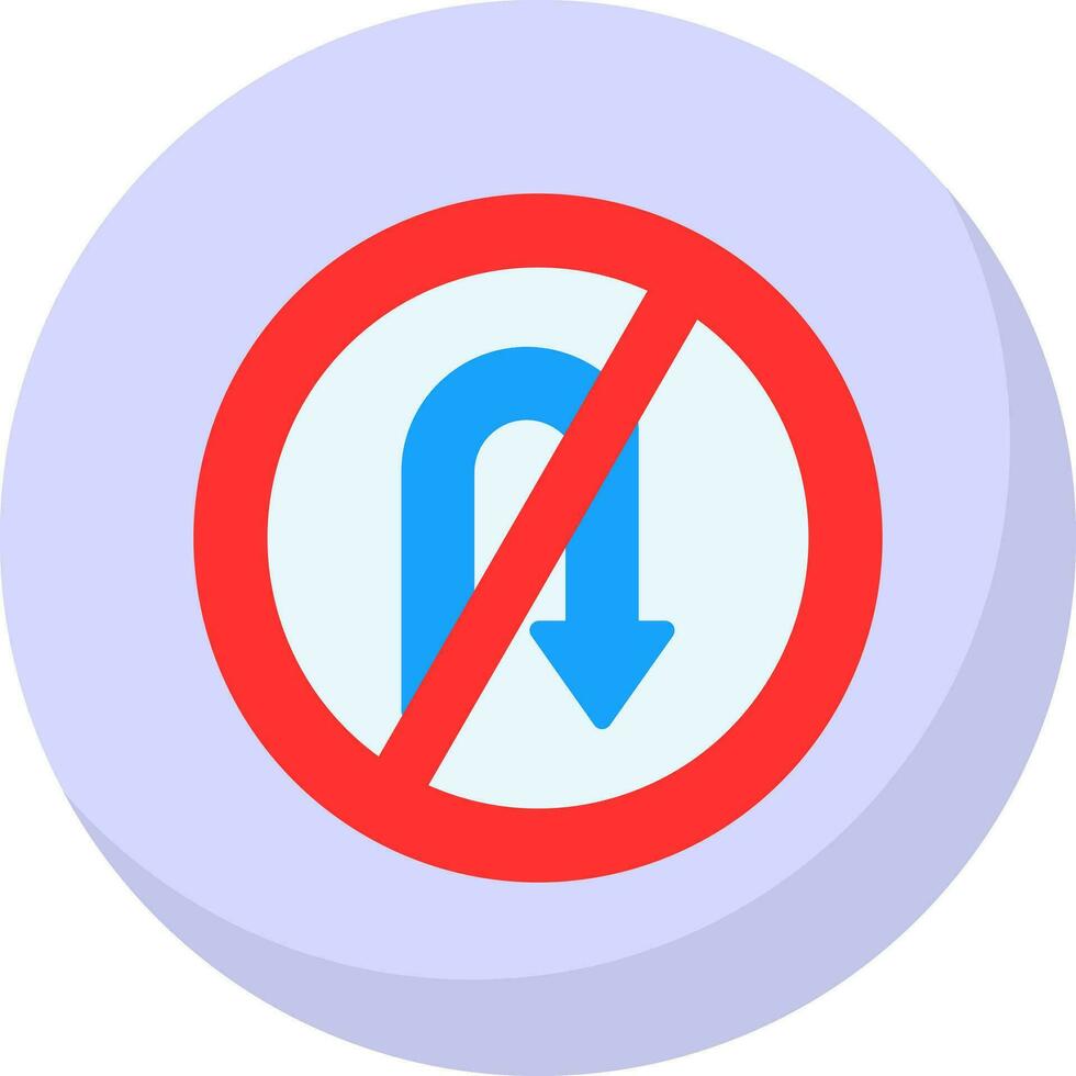 No Turn Vector Icon Design