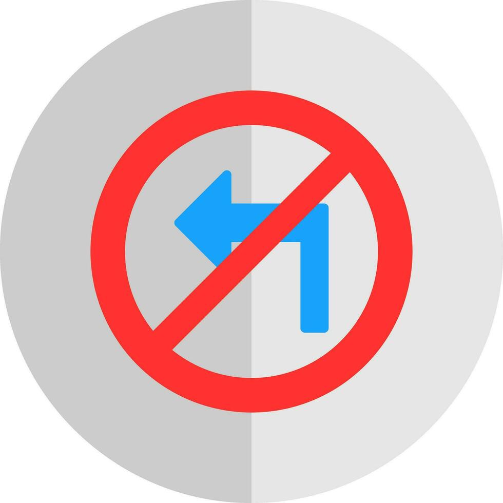 No Turn Left Vector Icon Design