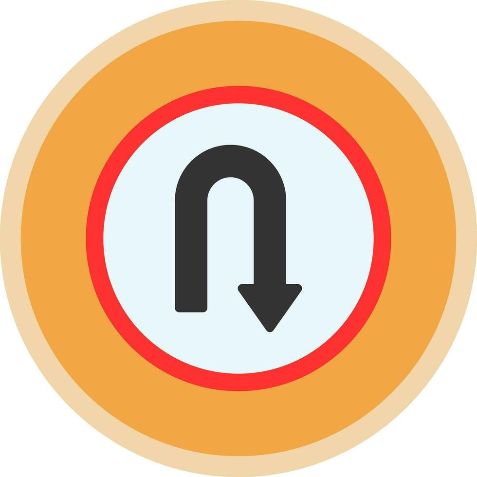 U Turn Vector Icon Design