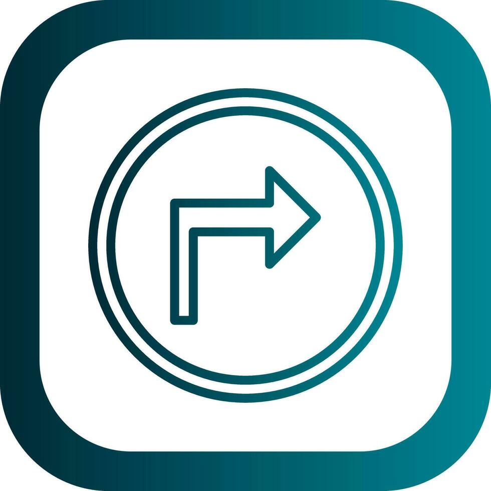 Turn Right Vector Icon Design