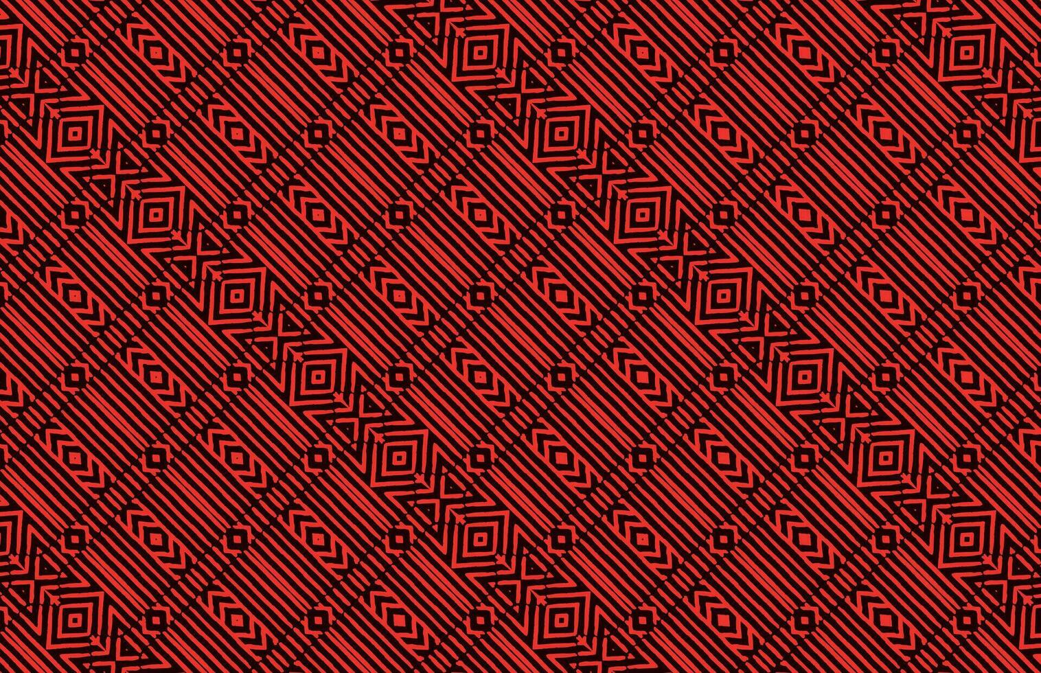 Tribal pattern background red fabric pattern vector