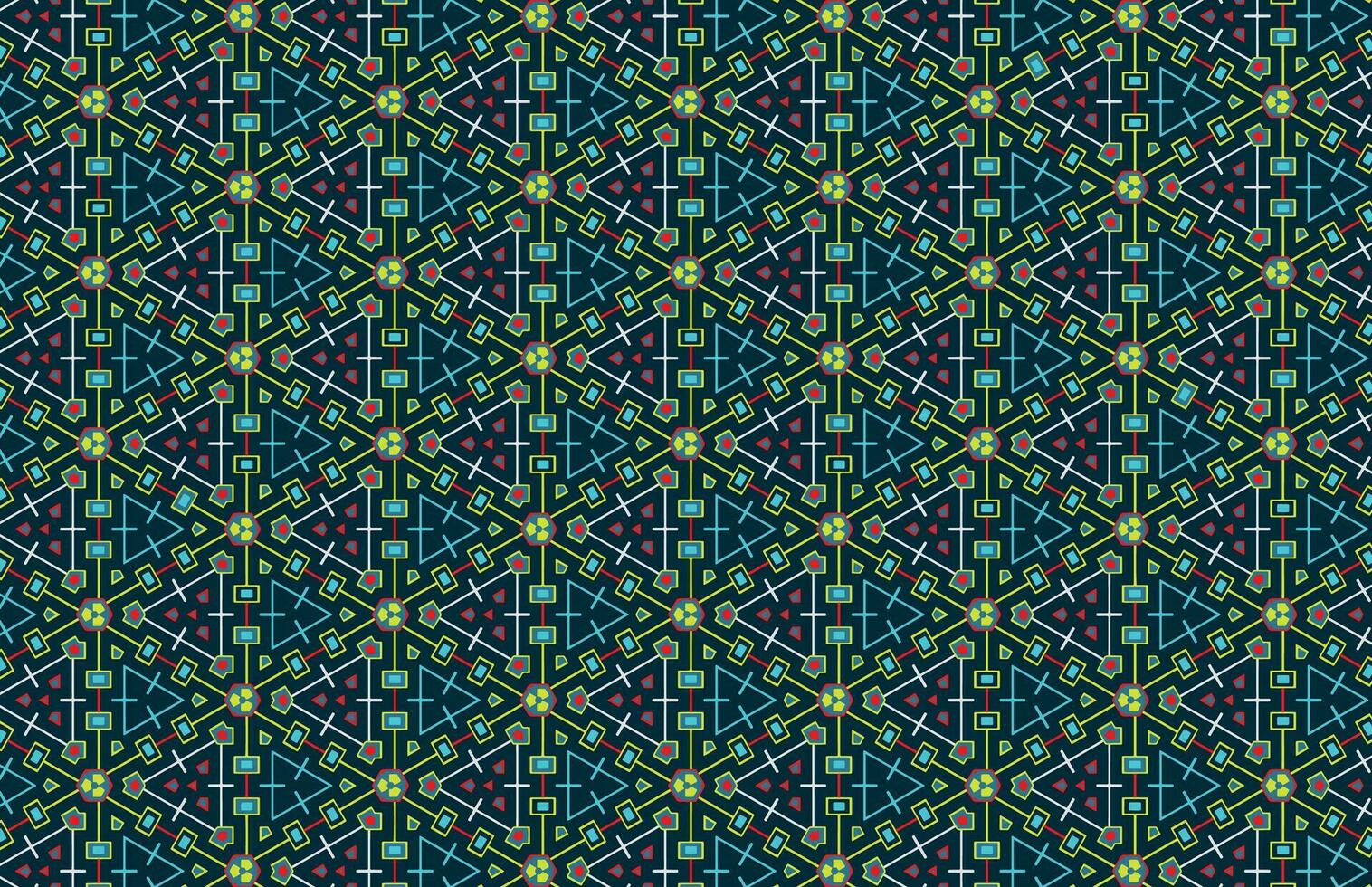 Seamless colorful hexagon fabric pattern vector