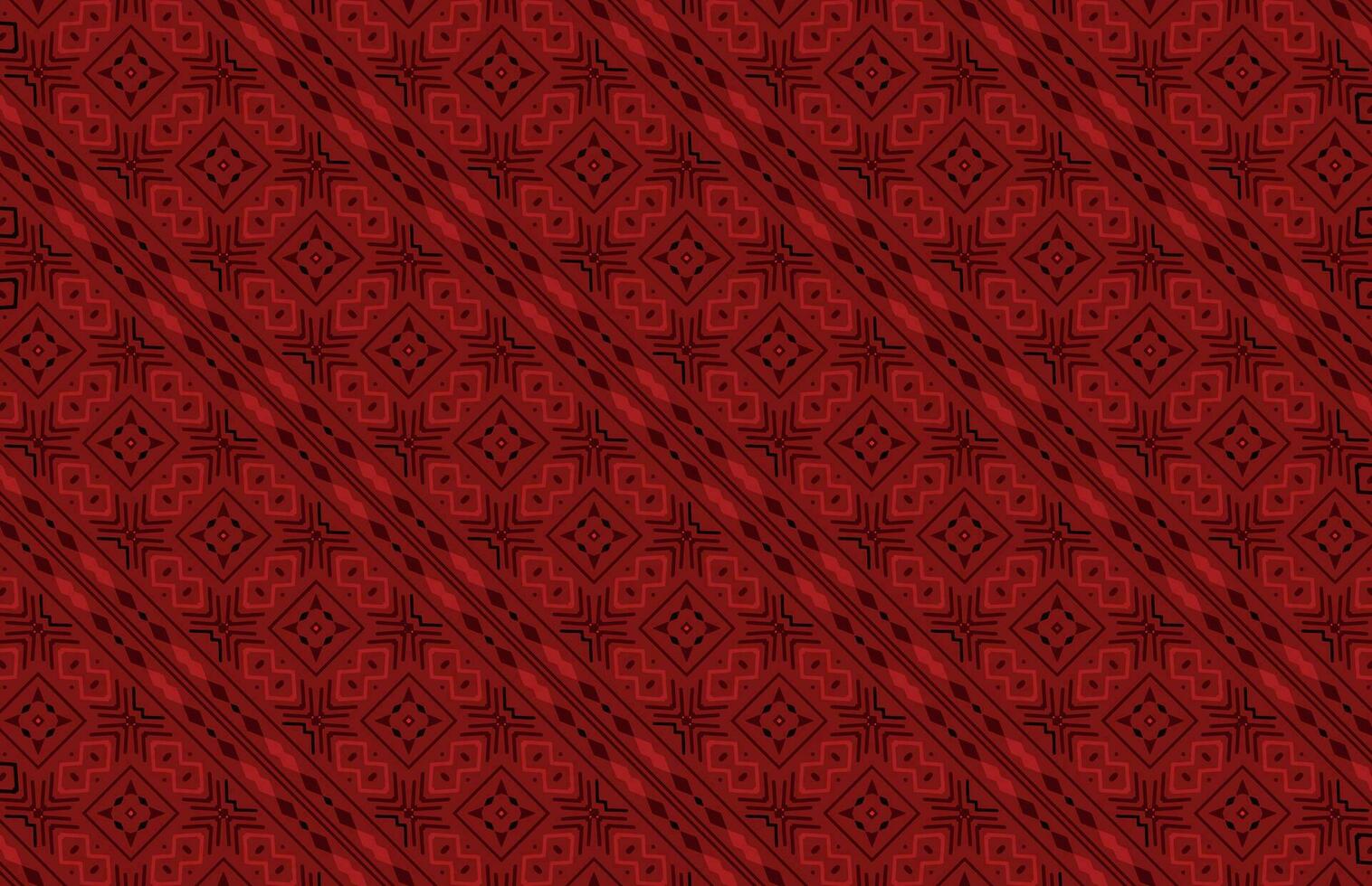 Seamless red tribal fabric pattern vector