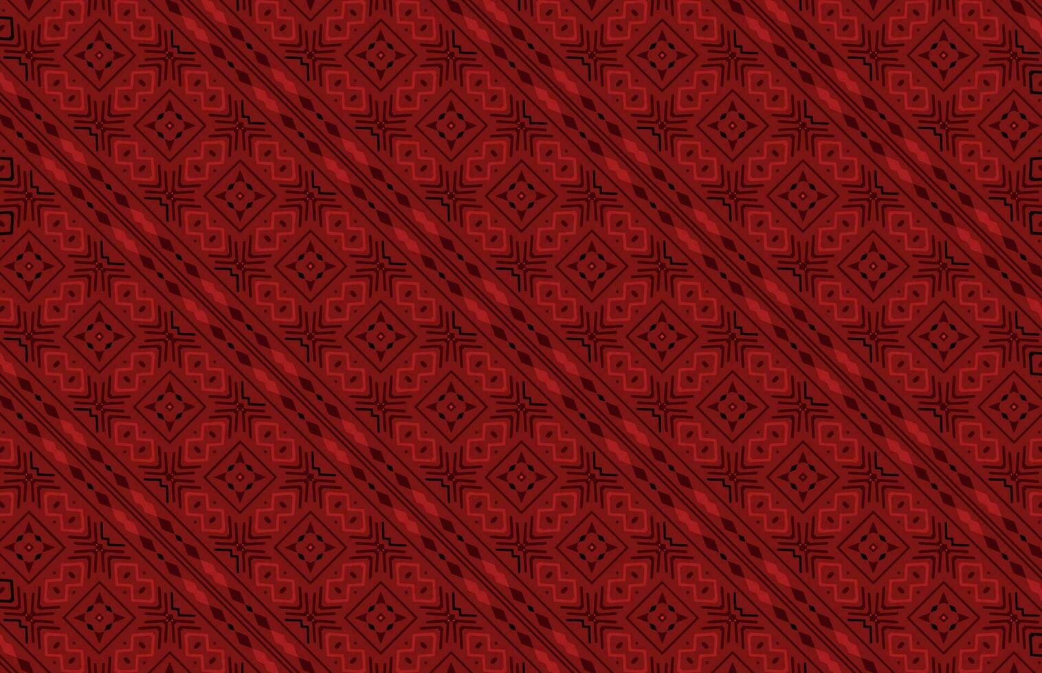 Seamless red tribal fabric pattern vector