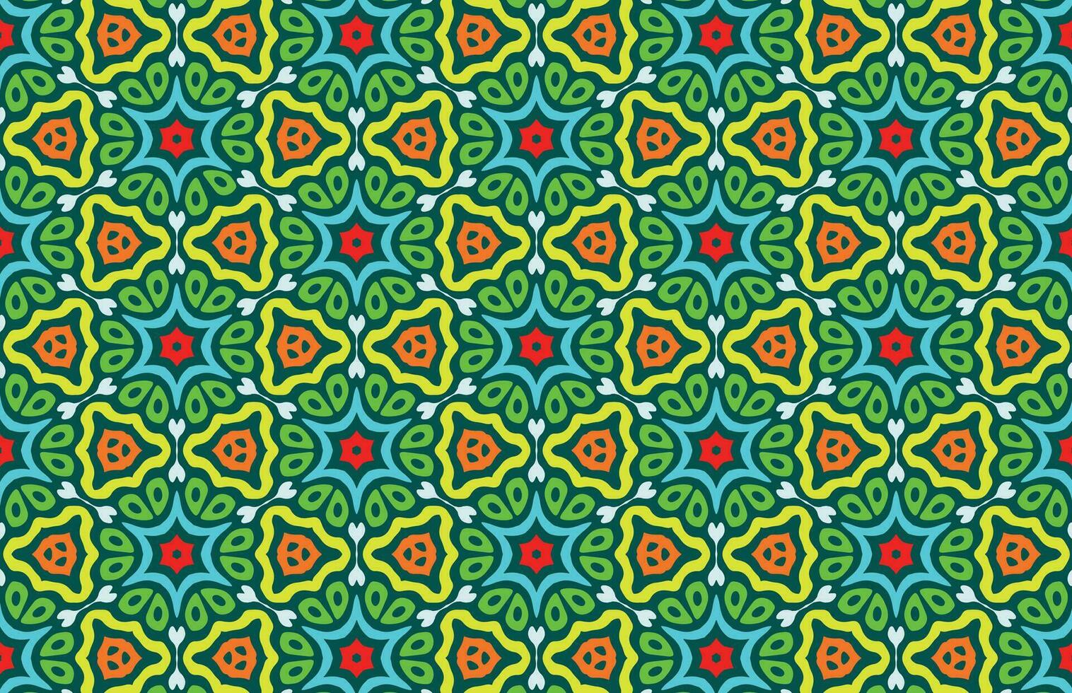 Seamless colorful mandala fabric design pattern vector