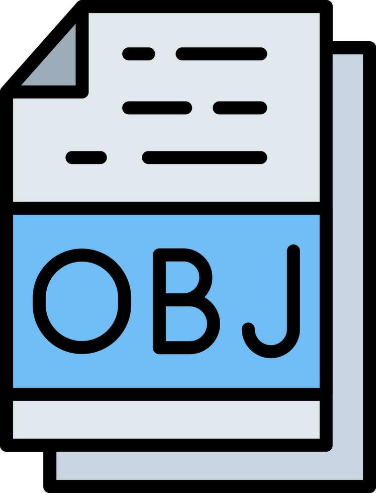 Obj File Format Vector Icon Design