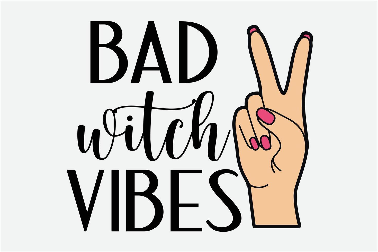 Bad Witch Vibes Funny Halloween T-Shirt Design vector