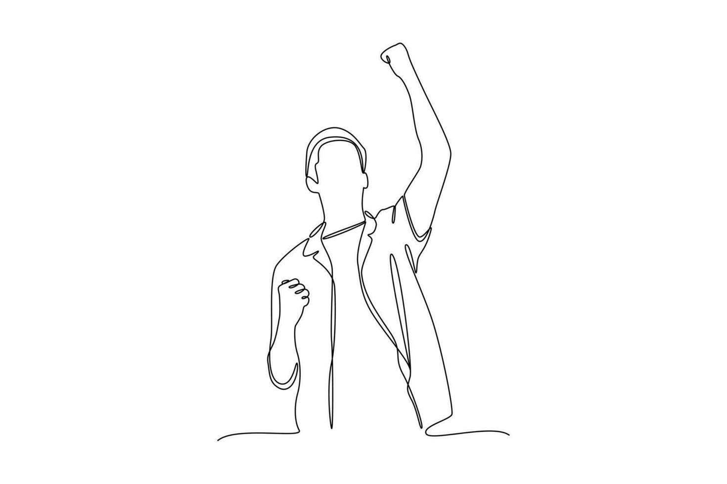 One continuous line drawing of Happy positive people with hands, fingers. Love, support, solidarity, ok expressions concept. Doodle vector illustration in simple linear style.