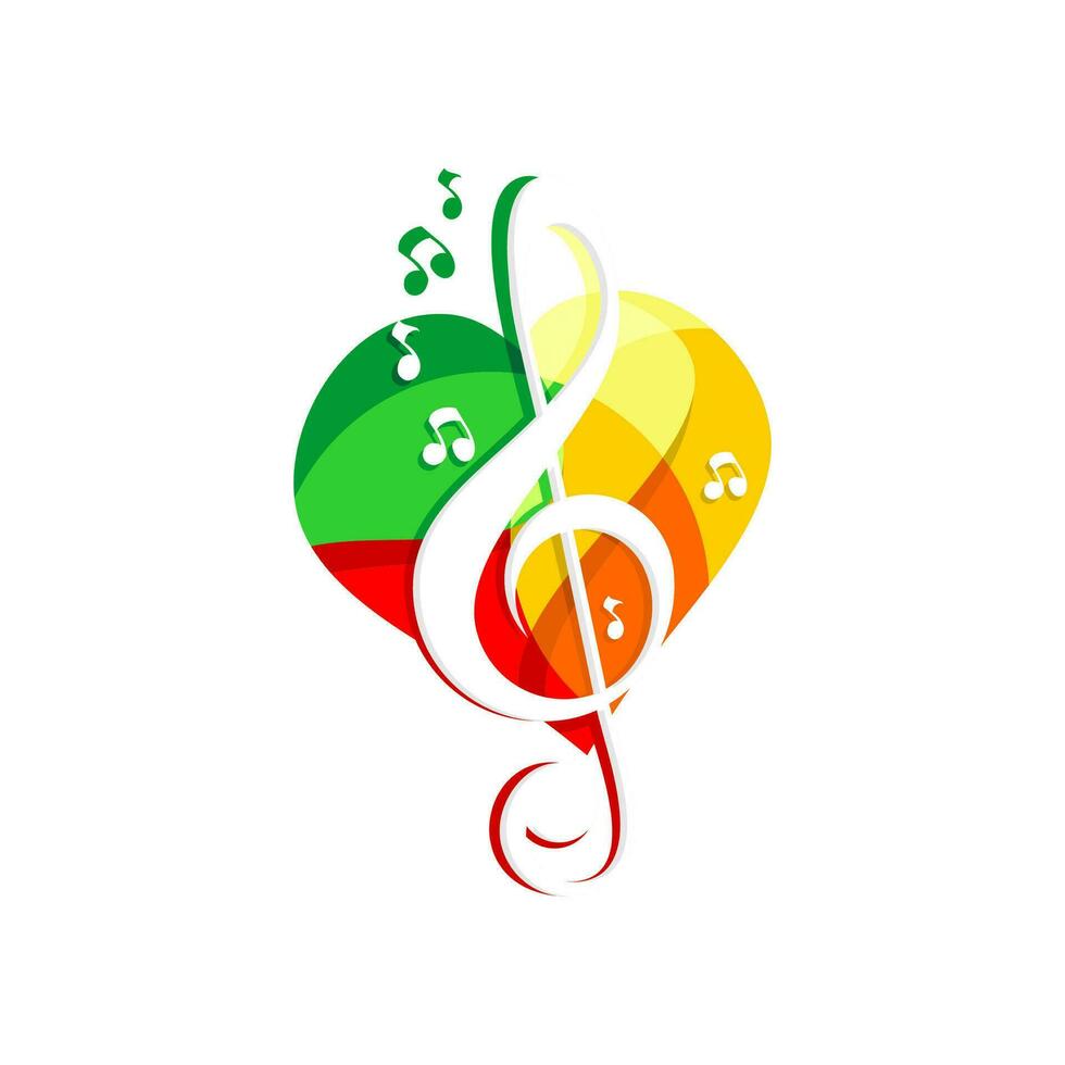 Music instrument vector design with play sign, love music background
