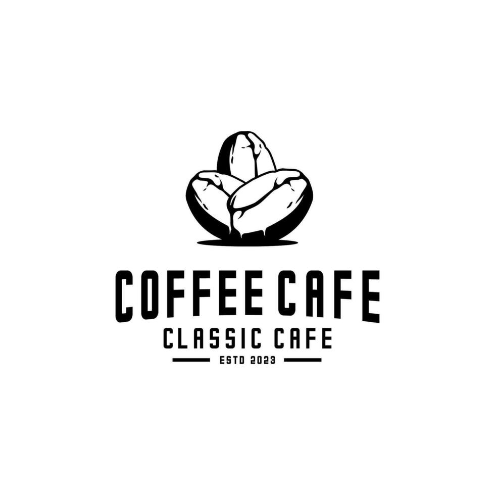 Coffee bean logo vector,  cafe logo vector