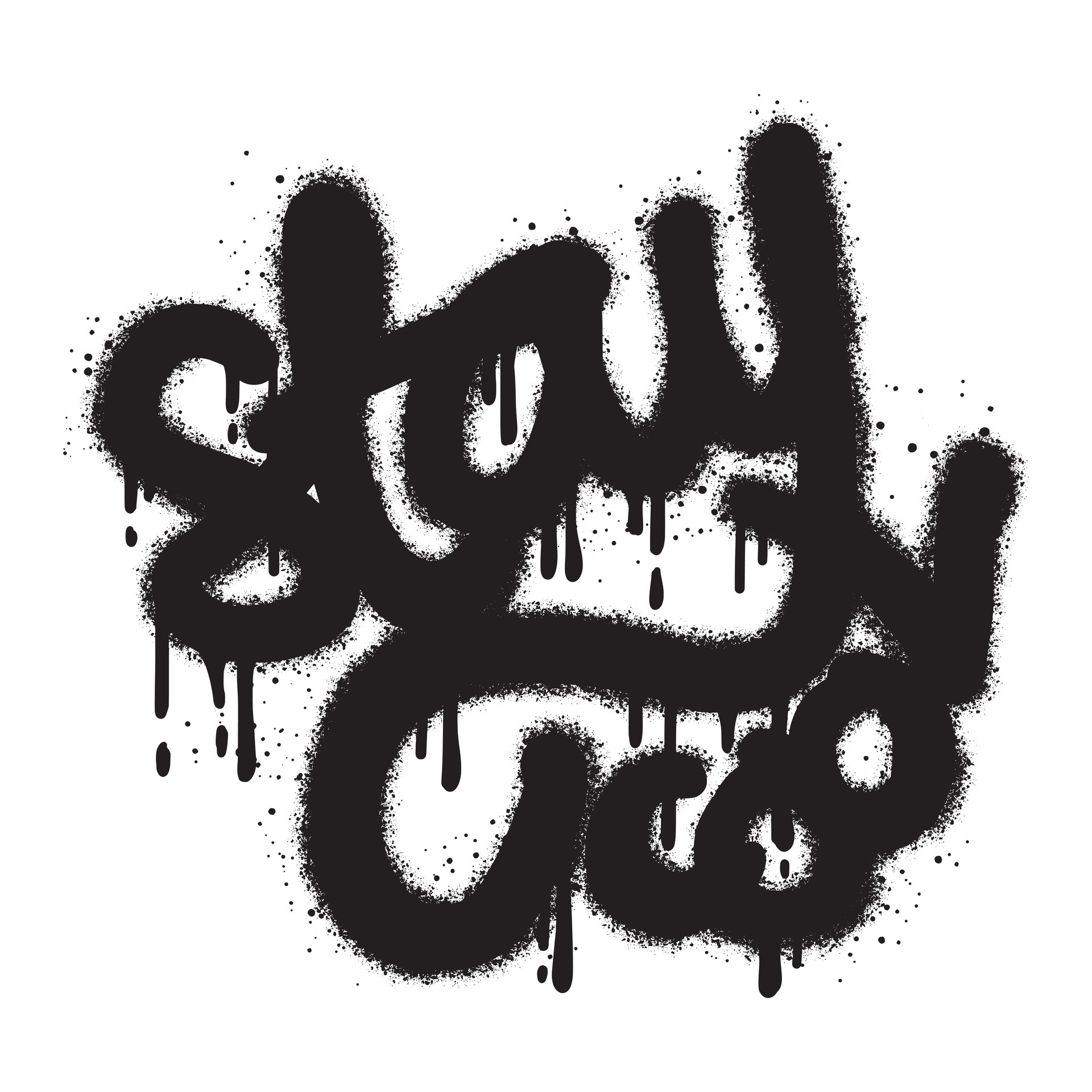 Stay cool graffiti style slogan text, Spray paint graffiti stencil. 29088189 Vector Art at Vecteezy