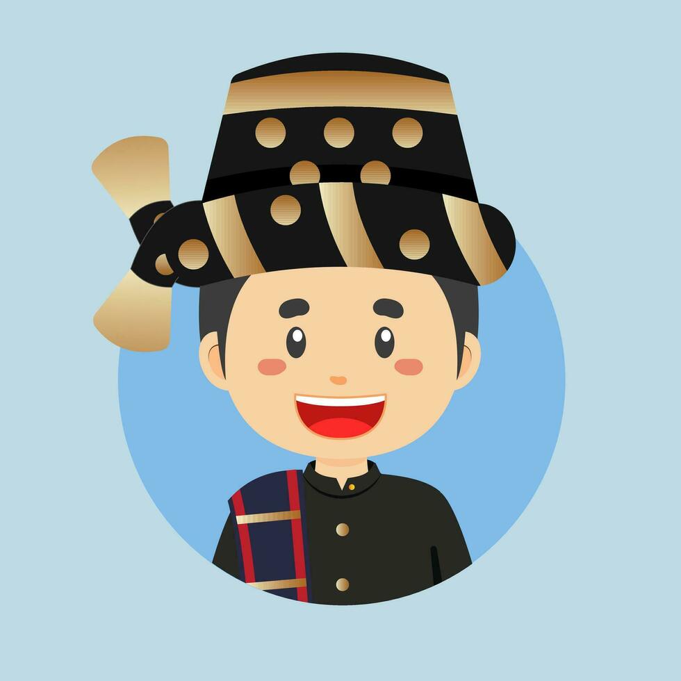 avatar de un norte Sumatra indonesio personaje vector