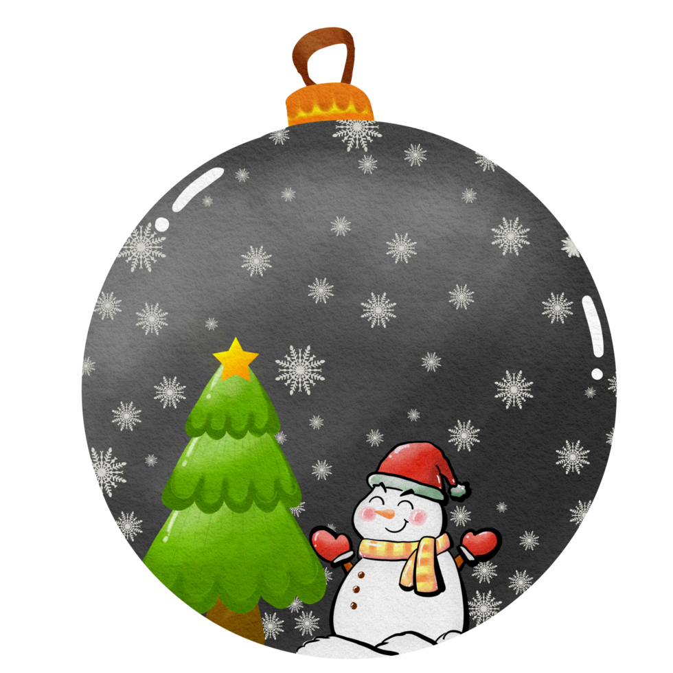 uma boneco de neve e uma Natal árvore dentro uma bola png baixar
