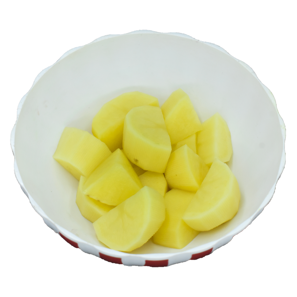 sliced potato on a bowl png